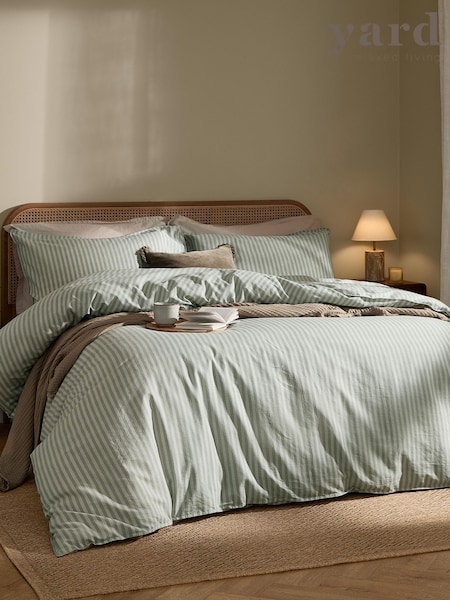 Yard Marlow Dual Tone Stripe Duvet Cover And Pillowcase Set