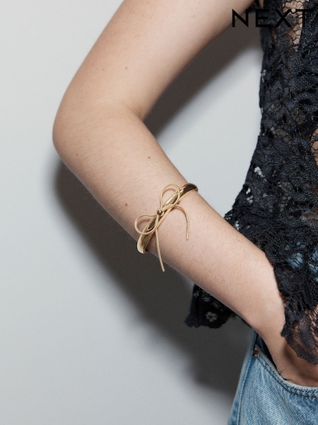 Gold Tone - Bow Cuff Bracelet