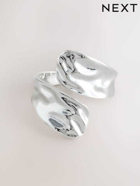 Silver Tone - Hammered Wrap Ring