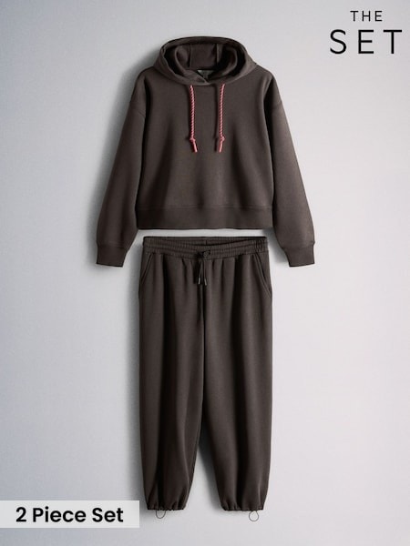 Brown - The Set Brown Hoodie And Oversized Cuffed Joggers Co-ord