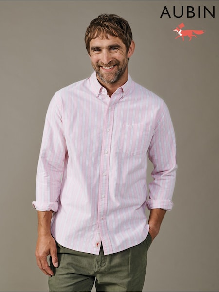 Pink - Regular Aubin Pink Aldridge Oxford Button Down Shirt