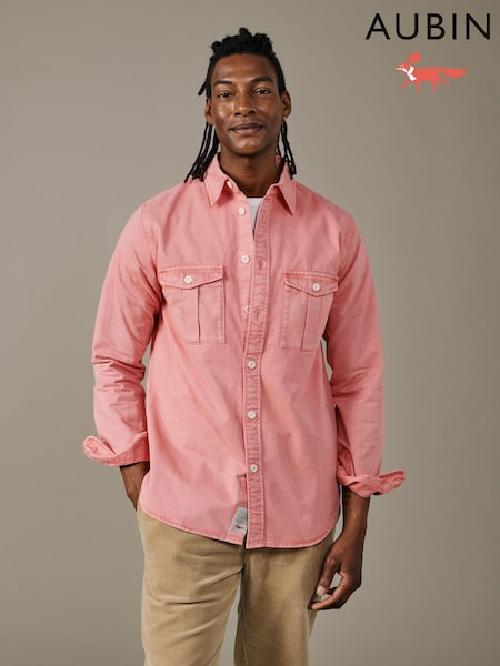 Pink - Regular Aubin Pink Cole Twill Overshirt