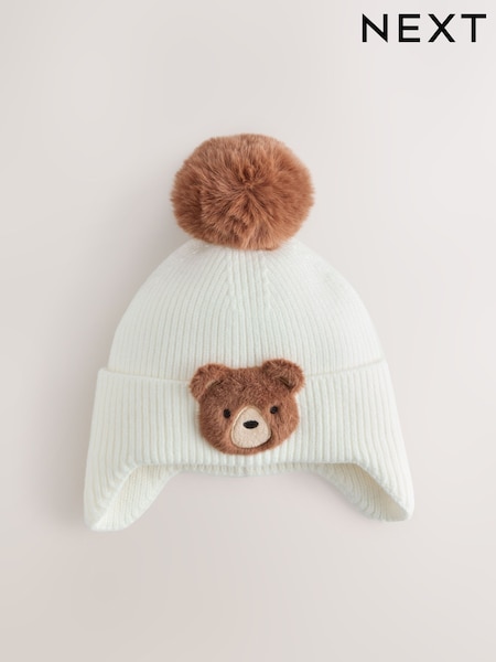 Ecru Bear - Beanie Pom Hat (3mths-10yrs)