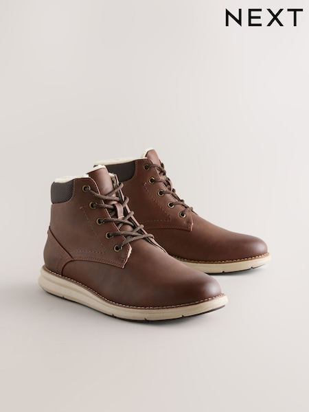 Tan Brown - Regular Borg Lined Casual Boots