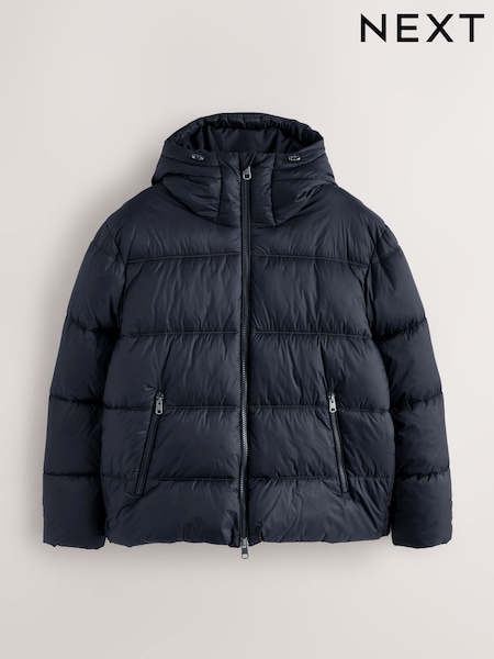 Navy - Regular Shower Resistant Puffer Jacket