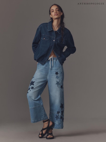 Blue - Anthropologie Pilcro Izzie Relaxed Pull On Barrel Jeans