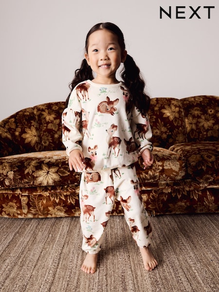Ecru Deer - Fleece Cosy Pyjamas (9mths-16yrs)