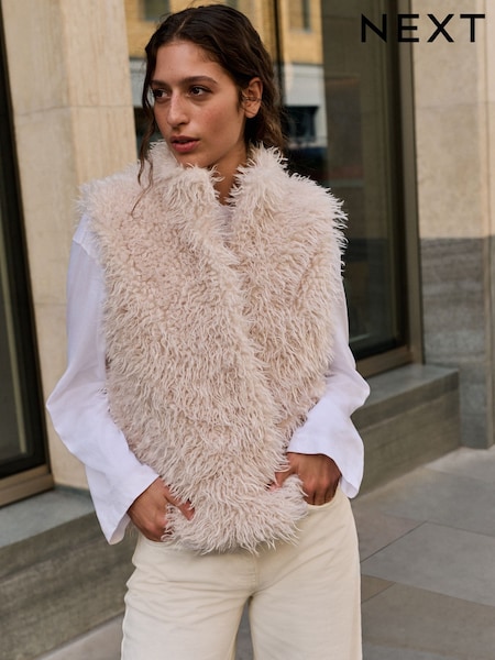 Cream - Fur Gilet