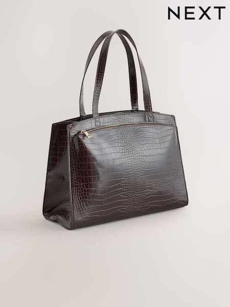 Chocolate Brown - Structured Tote Bag