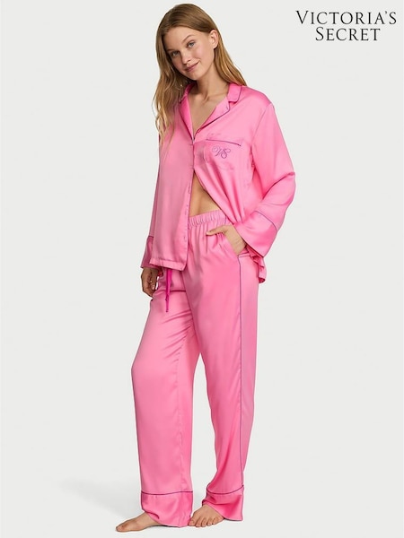 Sexy Little Pink - Victoria's Secret Satin Long Pyjamas Set