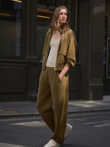 Khaki Green - N.premium Slinky Barrel Joggers