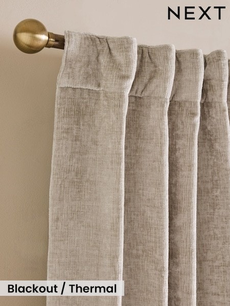 Plush Chenille Blackout/thermal Hidden Tab Top Curtains