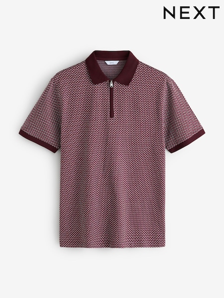 Red Burgundy - Regular N. Premium Pattern Polo Shirt