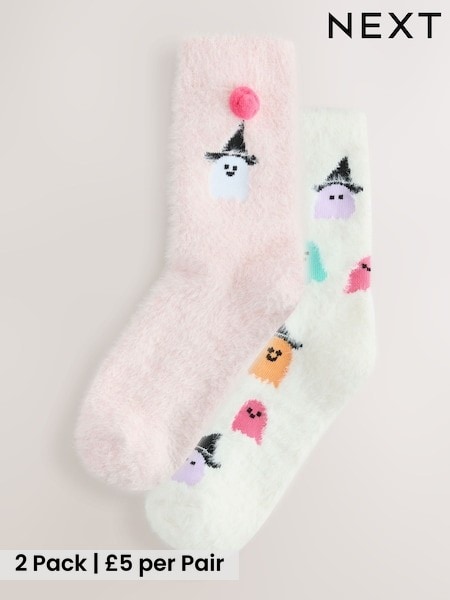 Halloween Ghosts - Super Furry Cosy Socks 2 Pack