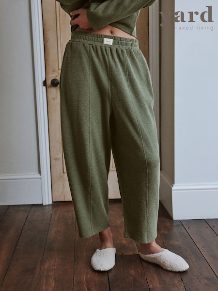 Sage Green - Waffle Barrel Leg Lounge Bottoms