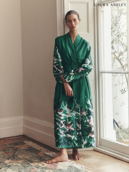 Green - Laura Ashley Alderwick Satin Robe