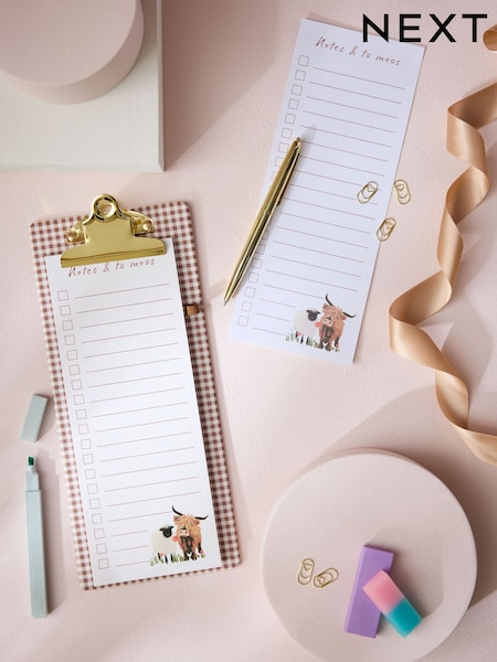 Hamish The Highland Cow List Pad And Pen