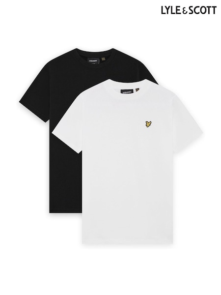 Jet Black/ White - Lyle & Scott Multipack T-shirts 2 Pack