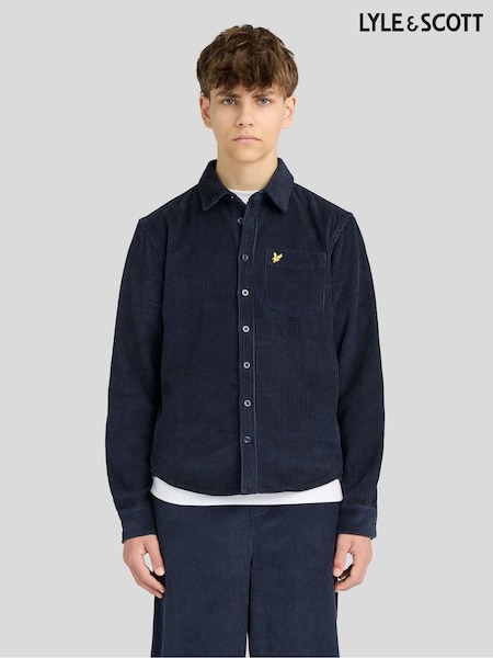 Blue - Lyle & Scott Cord Long Sleeve Shirt