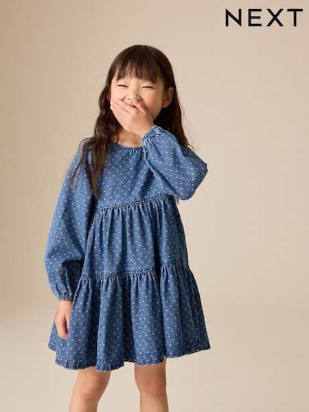 Denim - Long Sleeve Dress (3-16yrs)