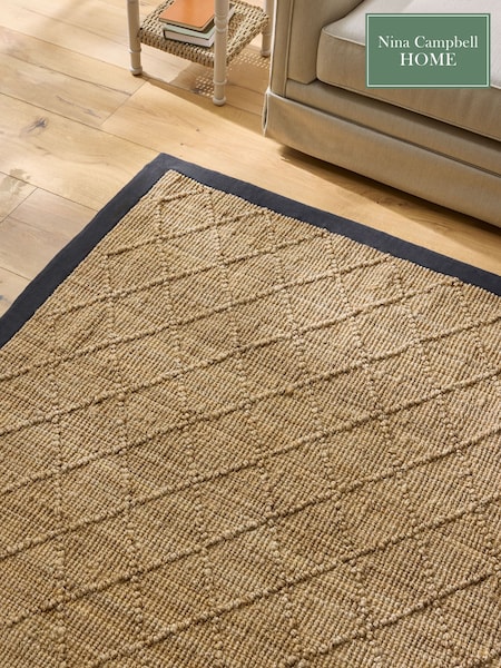 Nina Campbell Diamond Hand Woven Jute Rug