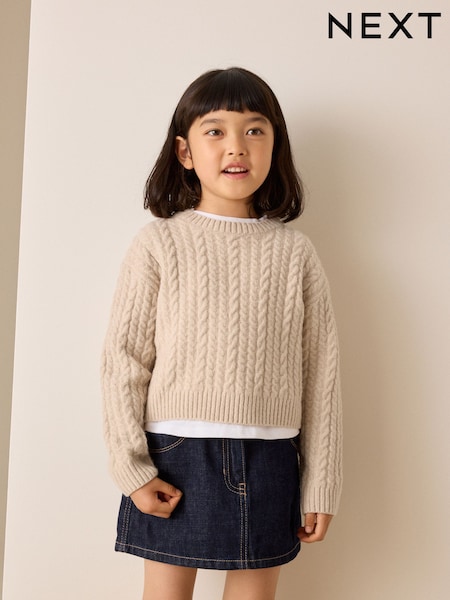 Oatmeal - Cable Jumper (3-16yrs)