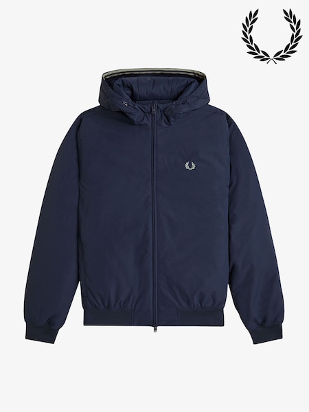 Blue - Regular Fred Perry Hooded Brentham Jacket