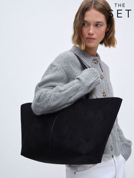 Black Faux Suede - The Set Tote Bag