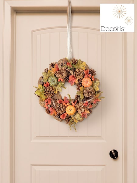 Decoris 33cm Autumnal Pinecone Wreath