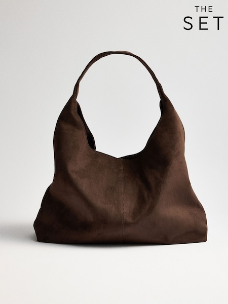 Brown Suede - The Set Slouchy Shoulder Bag