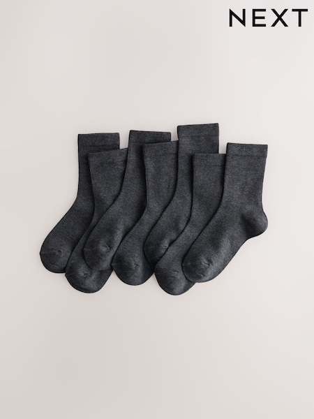 Grey - Premium Bamboo Rich 7 Pack Socks