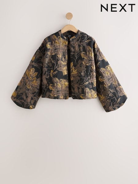 Gold Jacquard - Bomber Jacket Cover-up