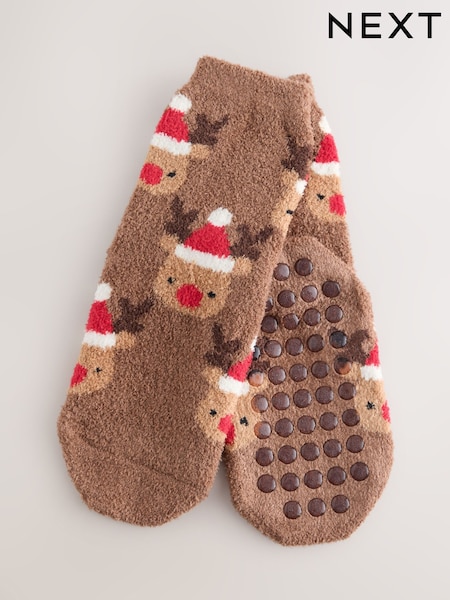 Brown - Christmas Cosy Socks
