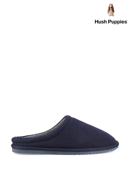Blue - Regular Hush Puppies Calvin Mule Slippers