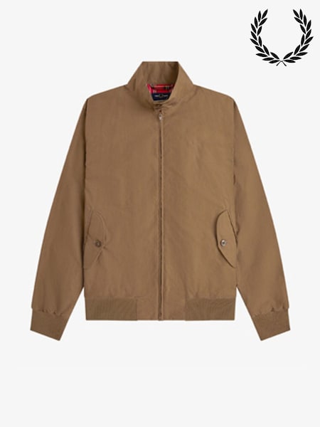 Tan Brown - Regular Fred Perry Made In England Harrington Jacket
