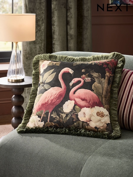 50 X 50cm Flamingo Fringed Cushion