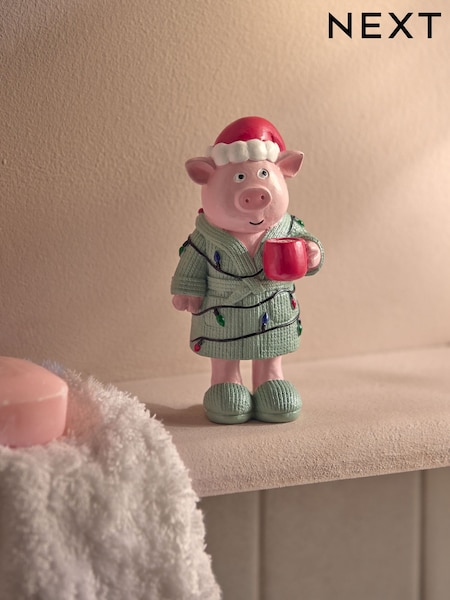 Christmas Pig Bathroom Ornament