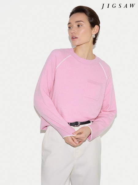 Pink - Jigsaw Double Face Seamed Jumper