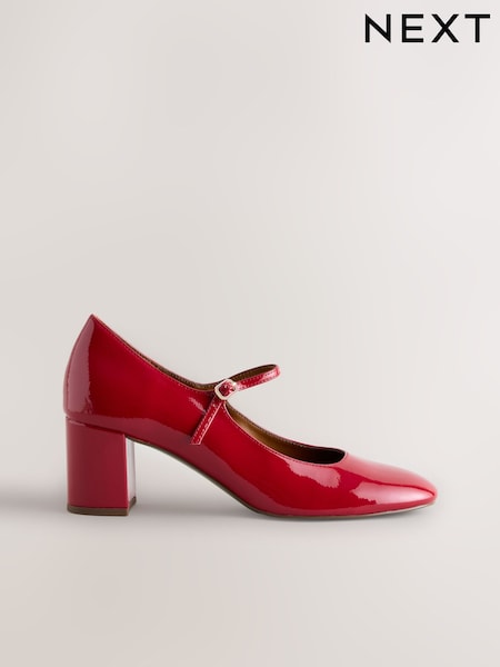 Red - Forever Comfort® Round Toe Mary Jane Block Heels