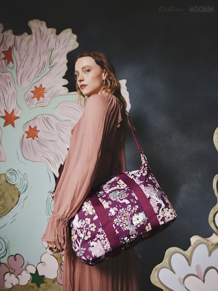 Burgundy Red Moomin Forest - Cath Kidston Overnight Weekender Bag