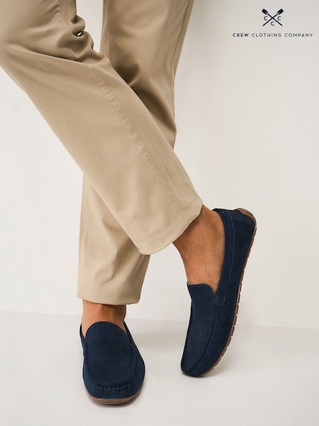 Blue - Regular Crew Clothing Suede Drivers Shoes