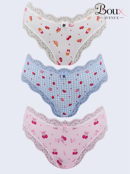 Pink - Boux Avenue Tatiana Print Brazilian Knickers 3 Pack