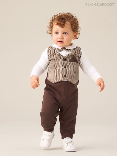 Brown - Angel & Rocket Jude Smart Waistcoat One Piece