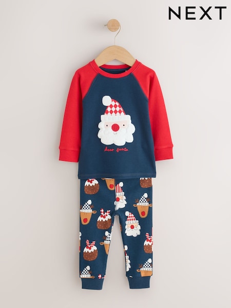 Navy/Red Santa - Christmas Pyjamas (9mths-12yrs)