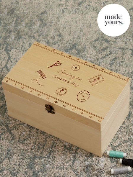 Natural - Personalised Knitting & Sewing Craft Box By Made Yours