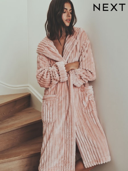 Pink - Carved Supersoft Dressing Robe