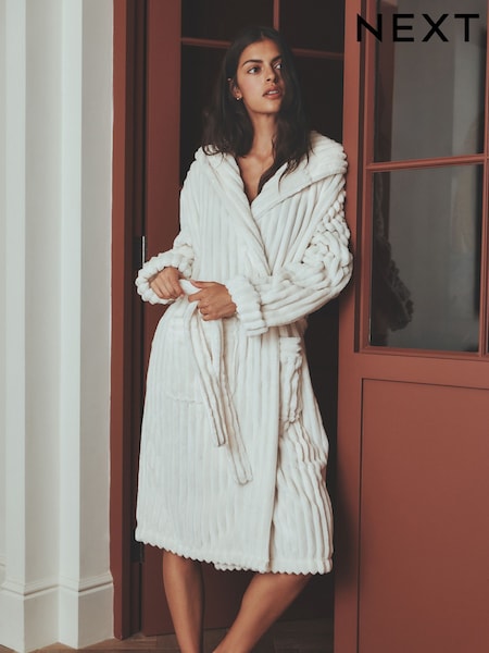 Cream - Carved Supersoft Dressing Robe