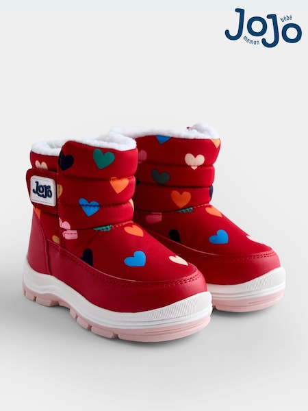 Red - Jojo Maman Bébé Heart Cosy Snow Boots