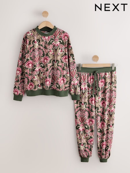 Dark Floral - Cosy Long Sleeve Pyjamas