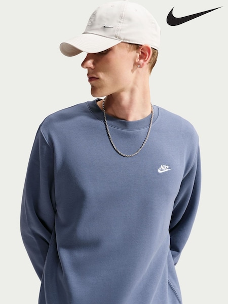 Diffused Blue - Regular Nike Club Crew Neck Sweatshirt